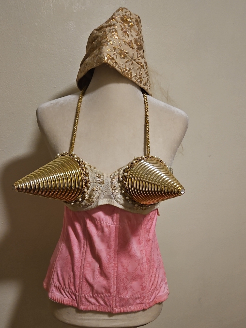 Madonna Costume Cone Bra, Corset And Hairpiece